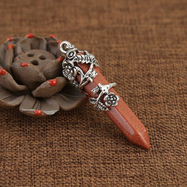 Collier de guérison spirituelle en pierre naturelle avec rose Olivenorma