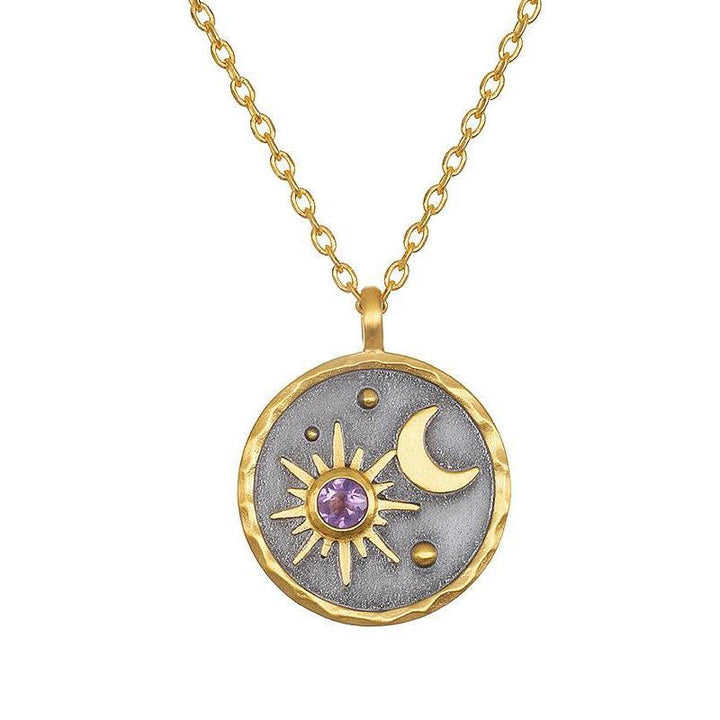 Collier Olivenorma « Jour et Nuit » - Pierre de Naissance Soleil et Lune