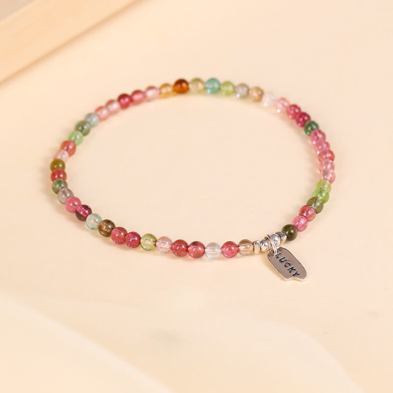 Bracelet porte-bonheur en perles de tourmaline naturelle Olivenorma de 3 cm