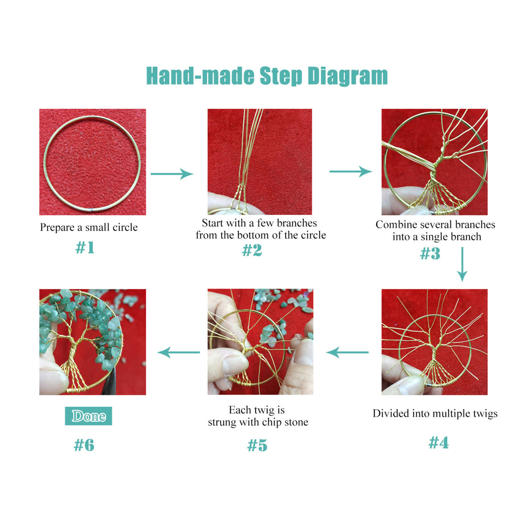 Décoration murale arbre de vie Feng Shui en cristal à 7 chakras Olivenorma