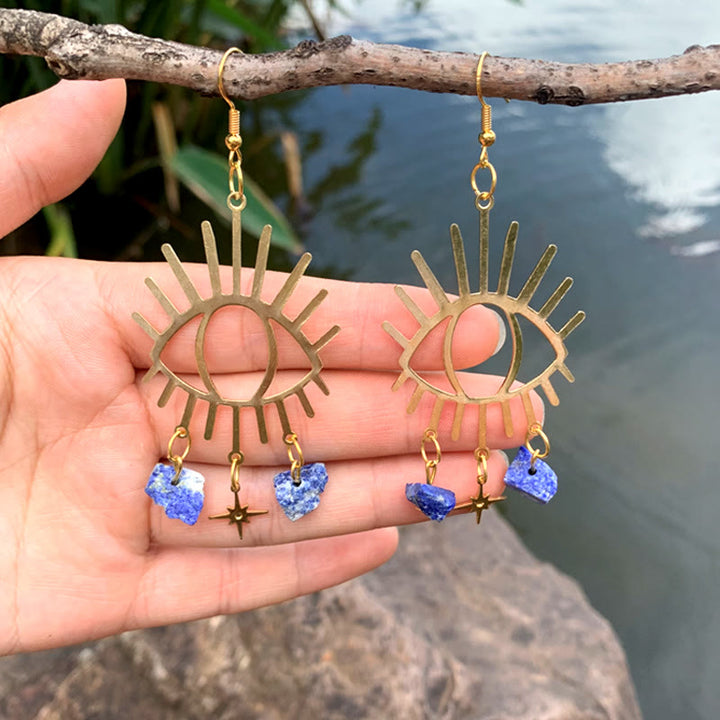 Boucles d'oreilles pendantes en cristal Olivenorma Evil Eye Tears Star