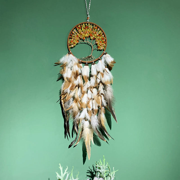 Perles acryliques Olivenorma Arbre de vie Attrape-rêves en plumes