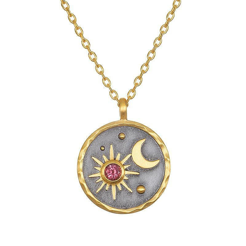 Collier Olivenorma « Jour et Nuit » - Pierre de Naissance Soleil et Lune