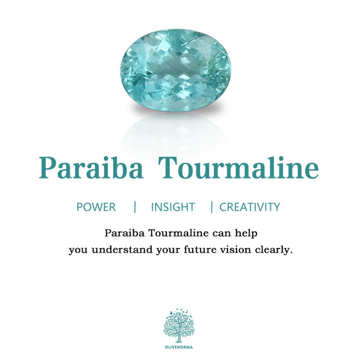 Bague de fiançailles ajustable Olivenorma avec grande tourmaline Paraiba ovale