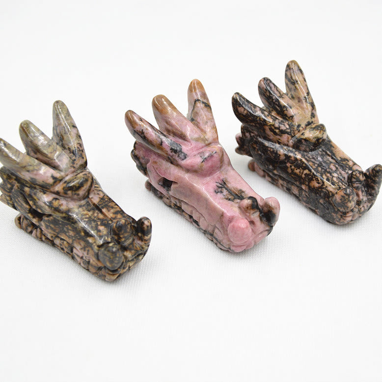 Décoration en pierres précieuses en forme de tête de dragon en cristal Olivenorma