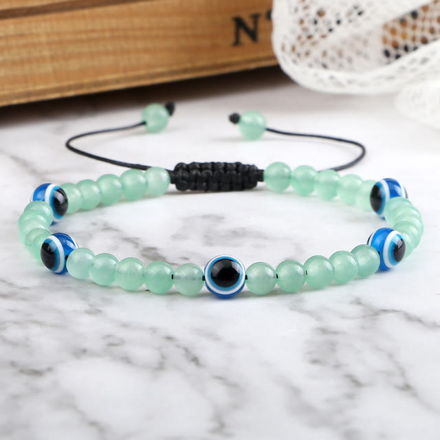 Bracelet de perles en œil de tigre et mauvais œil Olivenorma