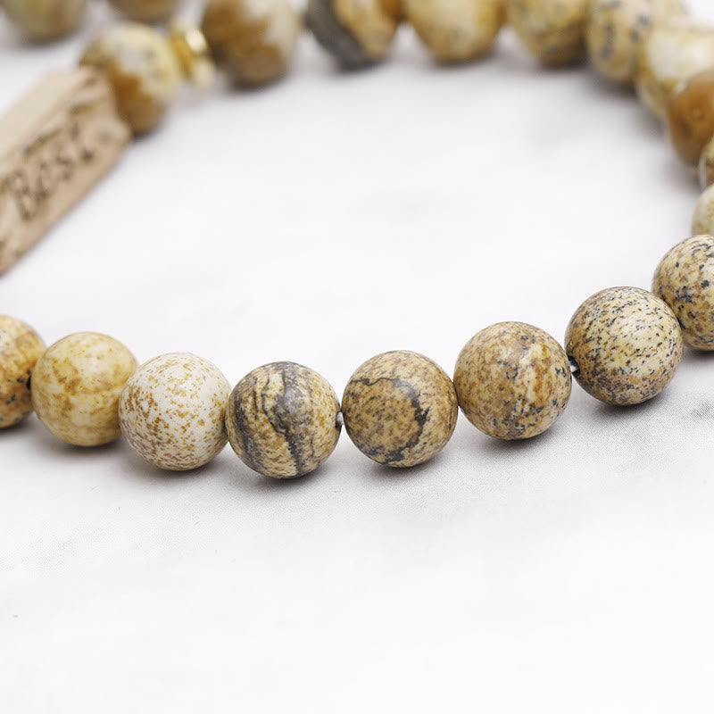 Bracelet avec gravure en pierres précieuses naturelles Olivenorma