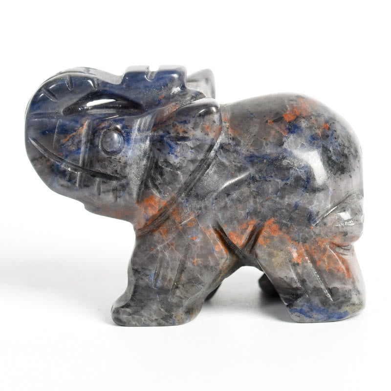 Figurine d'éléphant sculptée Olivenorma 1,5/2 pouces Décoration en pierres précieuses