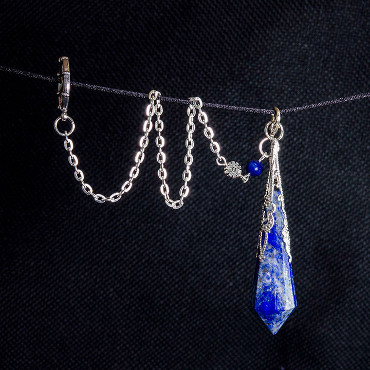 Pendule rétro positif en lapis-lazuli