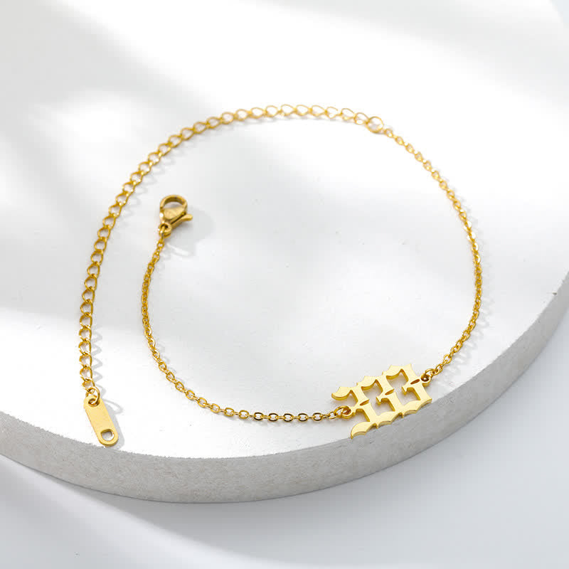 Bracelet de cheville spirituel avec numéro d'ange