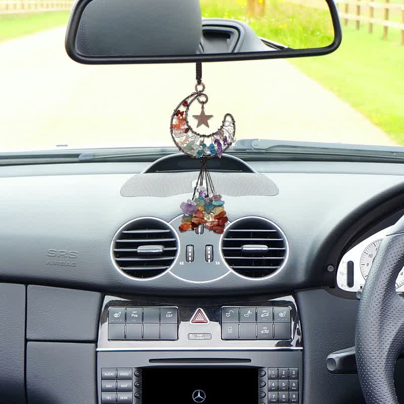 Carillon à vent en cristal de chakra de la lune et des étoiles Olivenorma