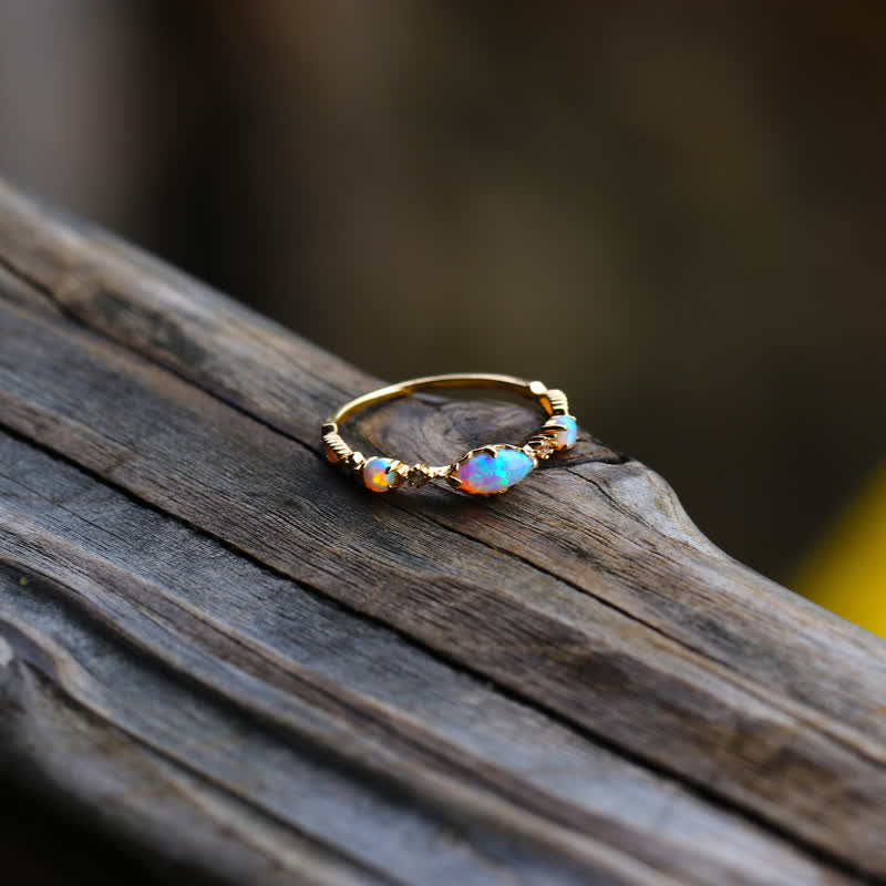 Olivenorma « Amour et Sincérité » - Bague Vintage Opale Reki