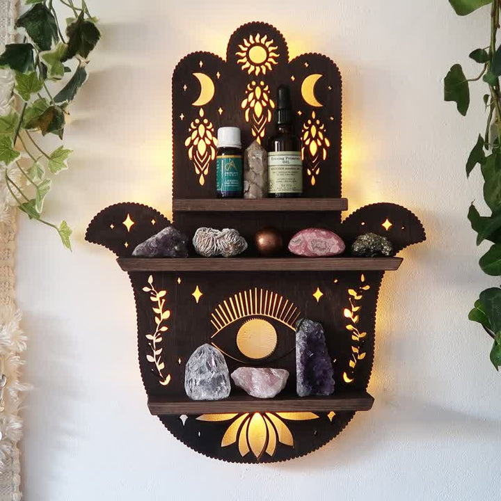 Etagère en cristal pour la protection des mains Olivenorma Hamsa