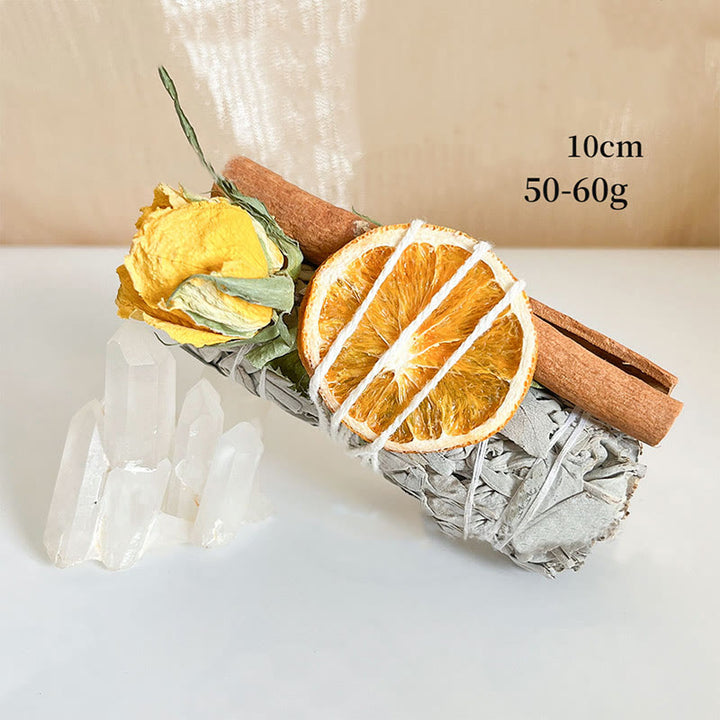 Méditation purifiante aux cristaux d'orange et de cannelle Olivenorma Sauge blanche 