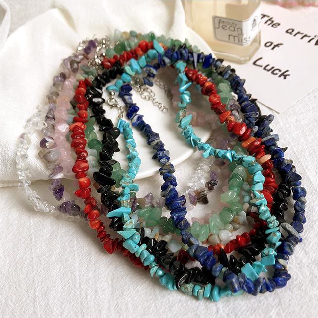 Collier en cristal poli de forme irrégulière Olivenorma