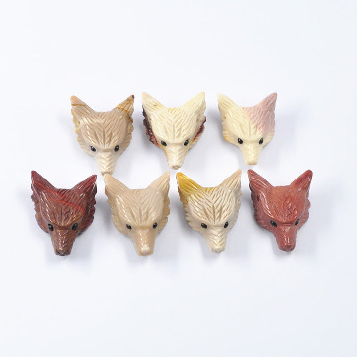 Tête de loup sculptée en cristal naturel Olivenorma, accessoire de décoration en pierres précieuses
