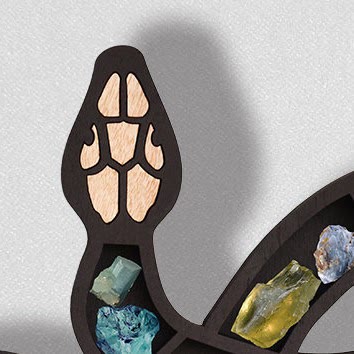 Étagère en cristal serpent foncé fabriquée à la main Olivenorma
