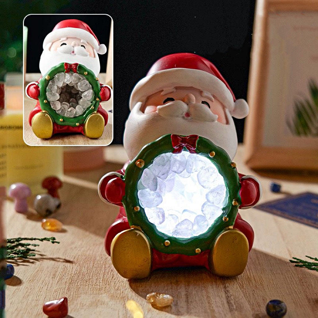 Veilleuse de Noël en gravier de cristal Olivenorma Décoration de maison en pierres précieuses