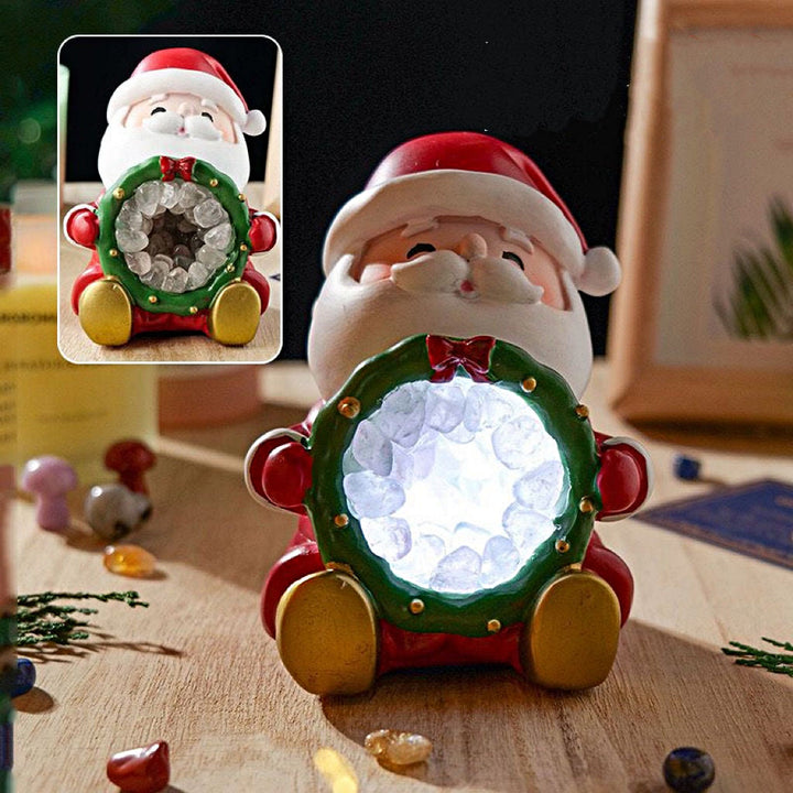 Veilleuse de Noël en gravier de cristal Olivenorma Décoration de maison en pierres précieuses