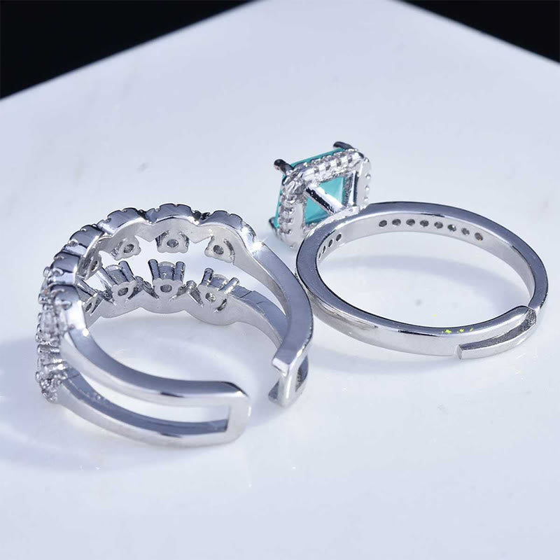 Ensemble de 2 bagues en tourmaline Paraiba Olivenorma