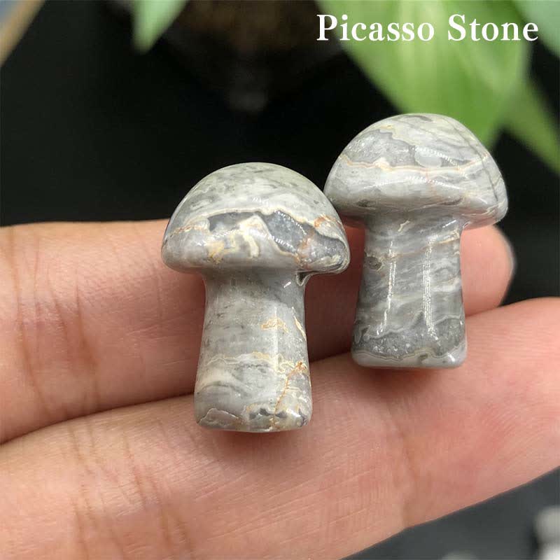 Décoration de mini champignons en cristal naturel Olivenorma 