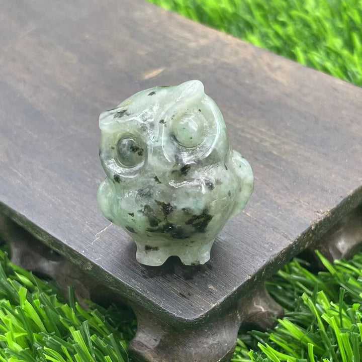 Ornement de hibou en cristal naturel Olivenorma de 3,5 cm, décoration en pierres précieuses