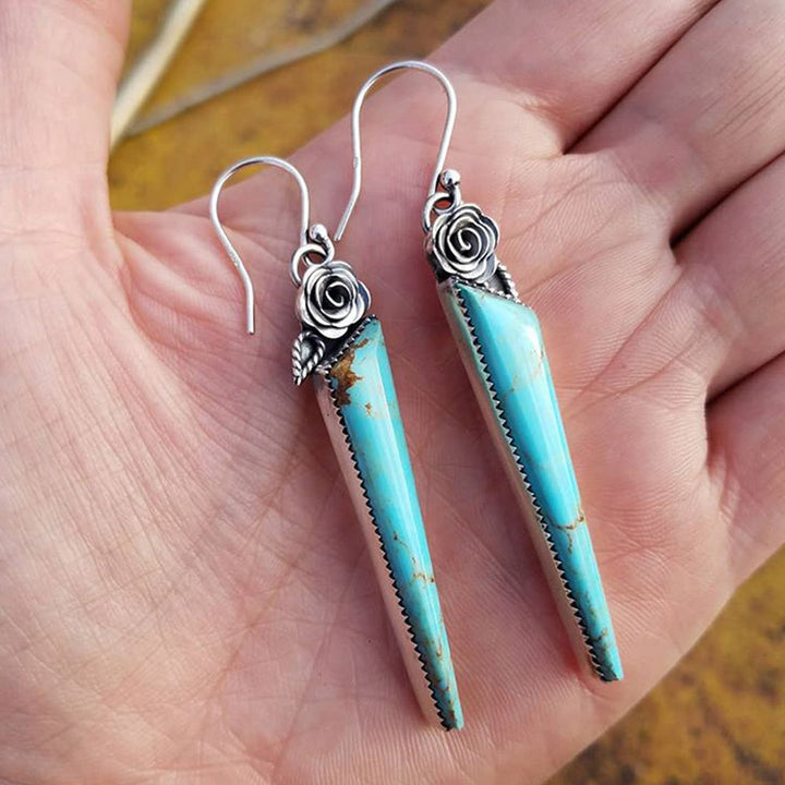 Boucles d'oreilles gouttes d'eau turquoise