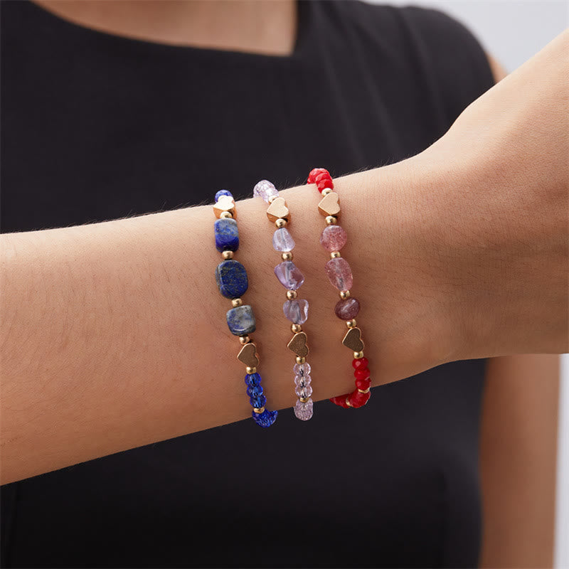 Bracelet tressé en perles d'amour en gravier naturel irrégulier Olivenorma
