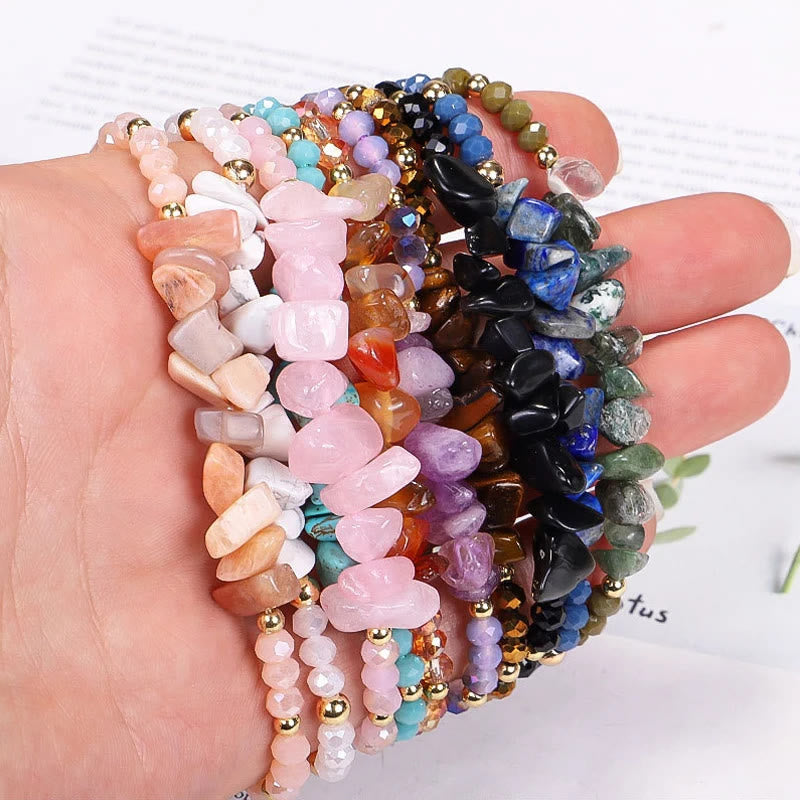 Bracelet en fil de gravier et cristal de Bohème Olivenorma