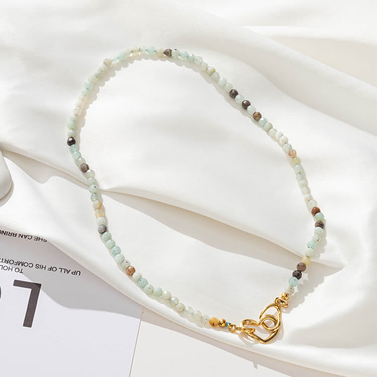 Collier de clavicule en pierre précieuse d'amazonite naturelle Olivenorma - image 3