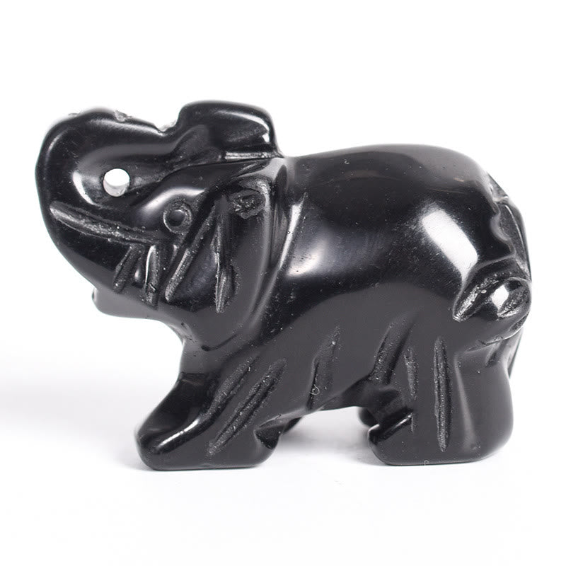 Figurine d'éléphant sculptée Olivenorma 1,5/2 pouces Décoration en pierres précieuses