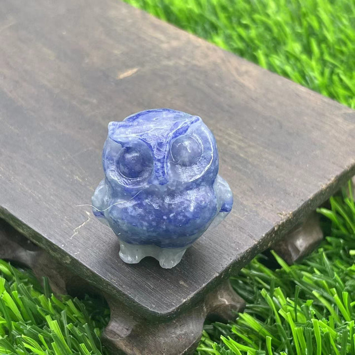 Ornement de hibou en cristal naturel Olivenorma de 3,5 cm, décoration en pierres précieuses