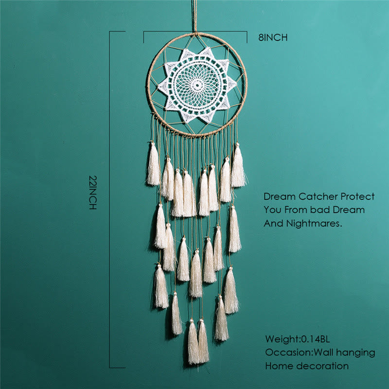 Pendentif attrape-rêves en dentelle tressée Olivenorma 
