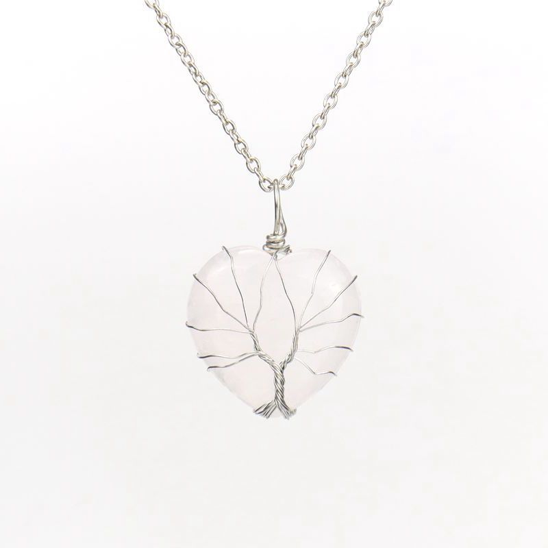 Collier coeur en cristal naturel Olivenorma 