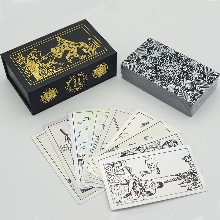 Cartes de tarot Olivenorma bronzantes en feuille d'or brillantes au laser
