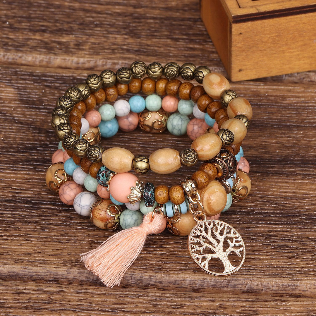 Ensemble de bracelets en perles Olivenorma Bohême Arbre de Vie (4 pièces) 