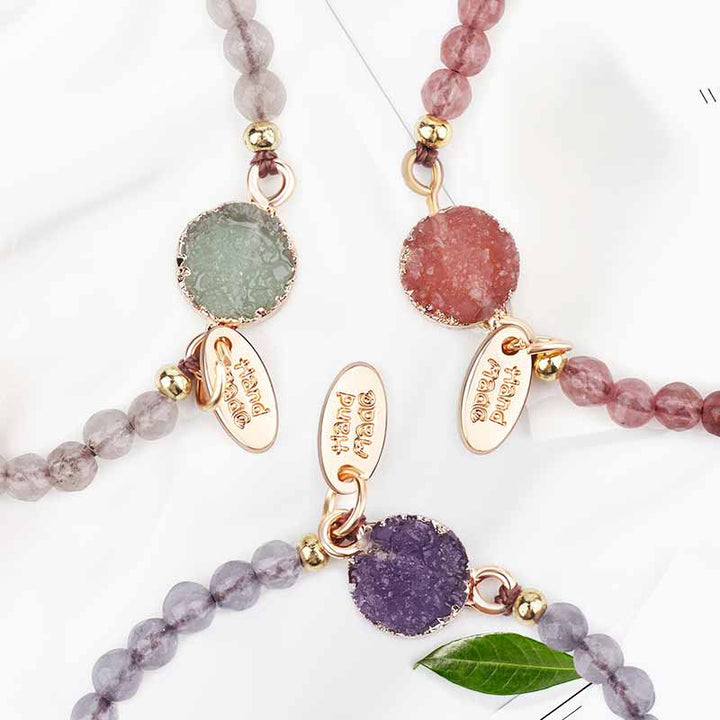 Bracelet Olivenorma en quartz rose, aventurine verte et améthyste