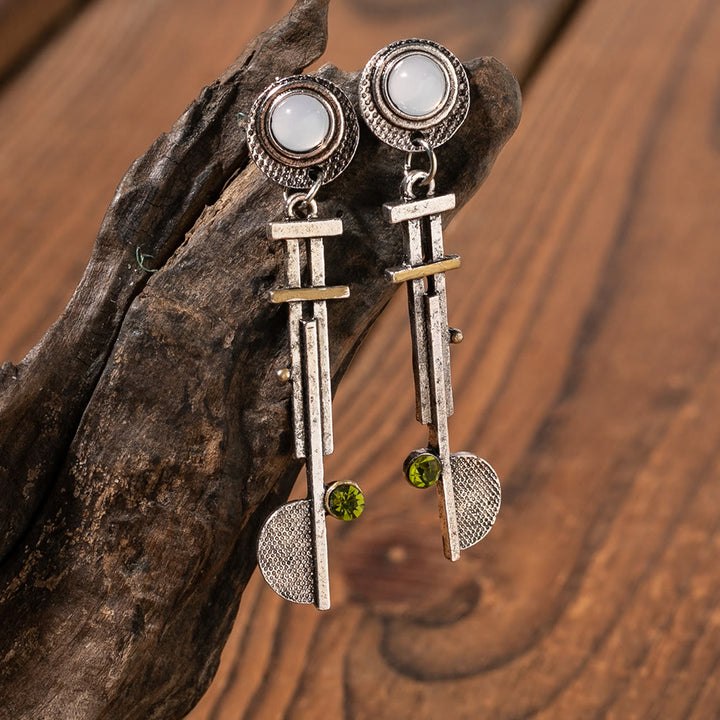 Boucles d'oreilles en cristal transparent en demi-cercle géométrique simple vintage Olivenorma
