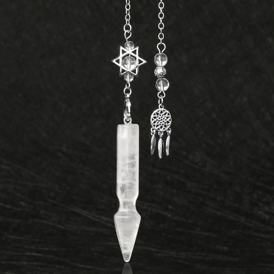 Pendule Lotus Metatron en cristal naturel Olivenorma