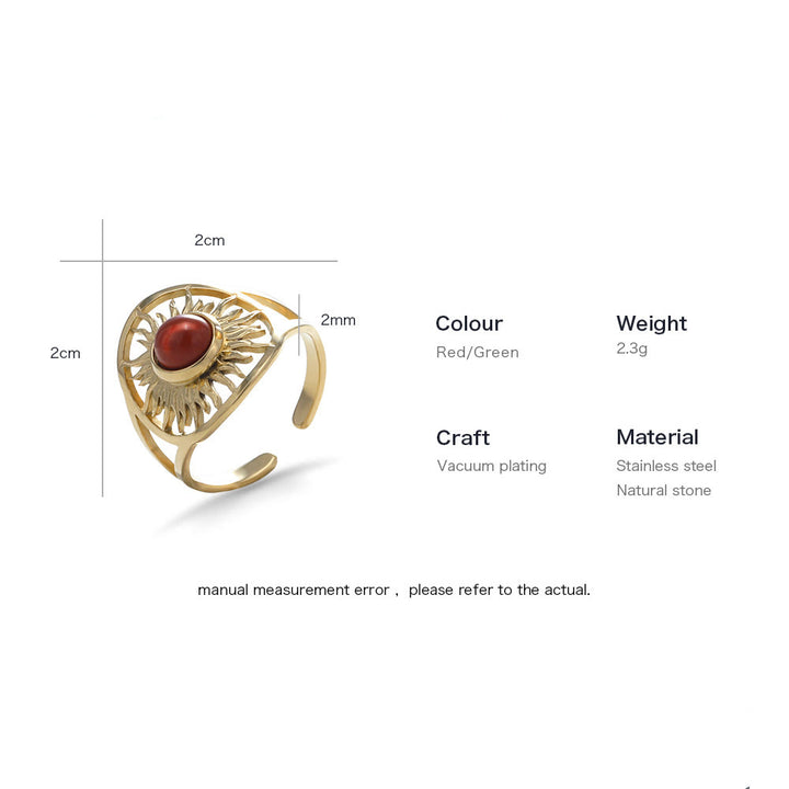 Olivenorma « Sun Arise » – Bague en jade vert céleste 