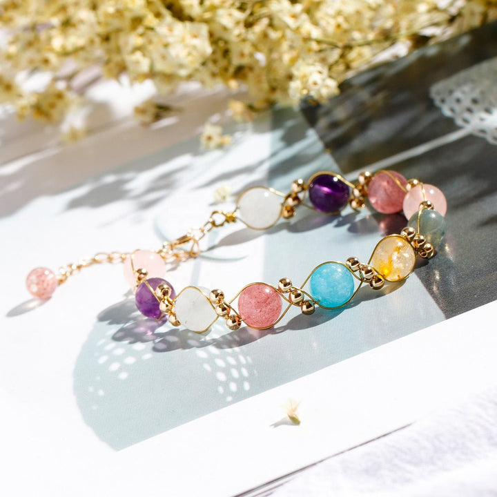Bracelet en perles de cristal baroque naturel Olivenorma