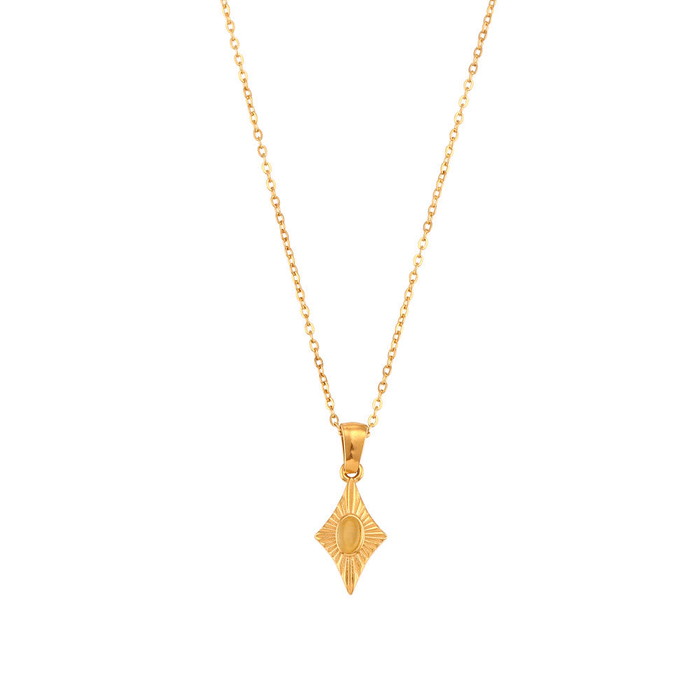 Collier pendentif en acier inoxydable avec œil de chat Olivenorma