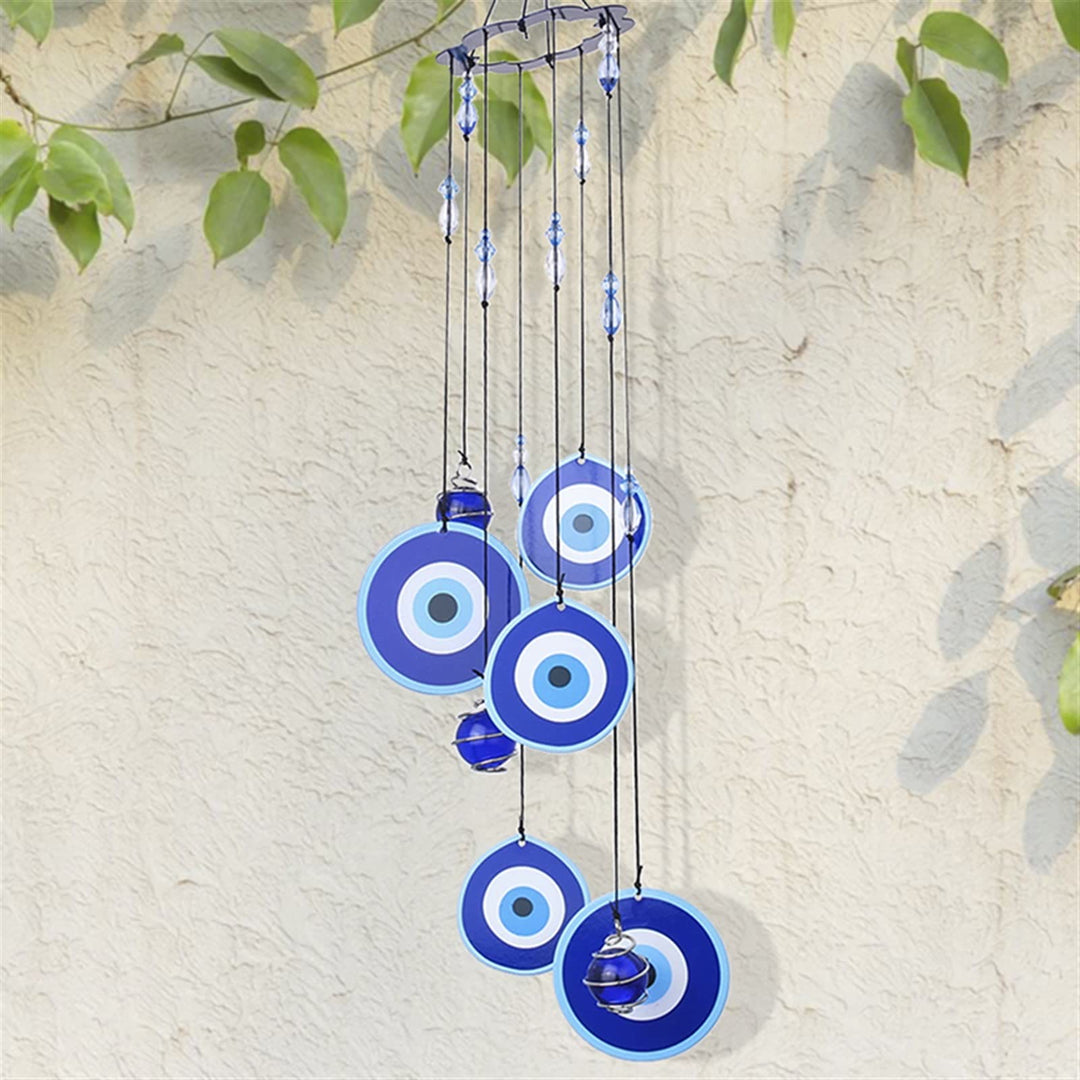 Carillon éolien de protection contre le mauvais œil bleu Olivenorma