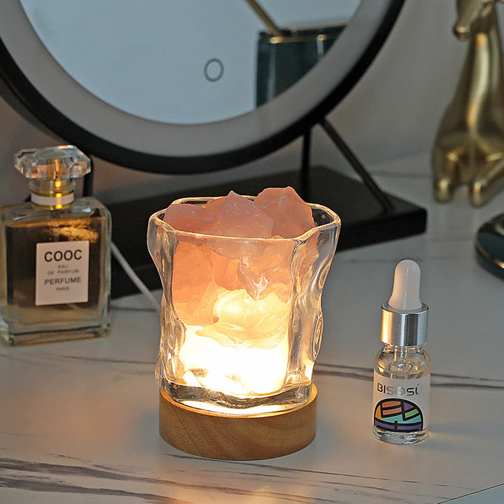 Lampe d'aromathérapie en cristal d'huile essentielle en pierre de verre irrégulière Olivenorma
