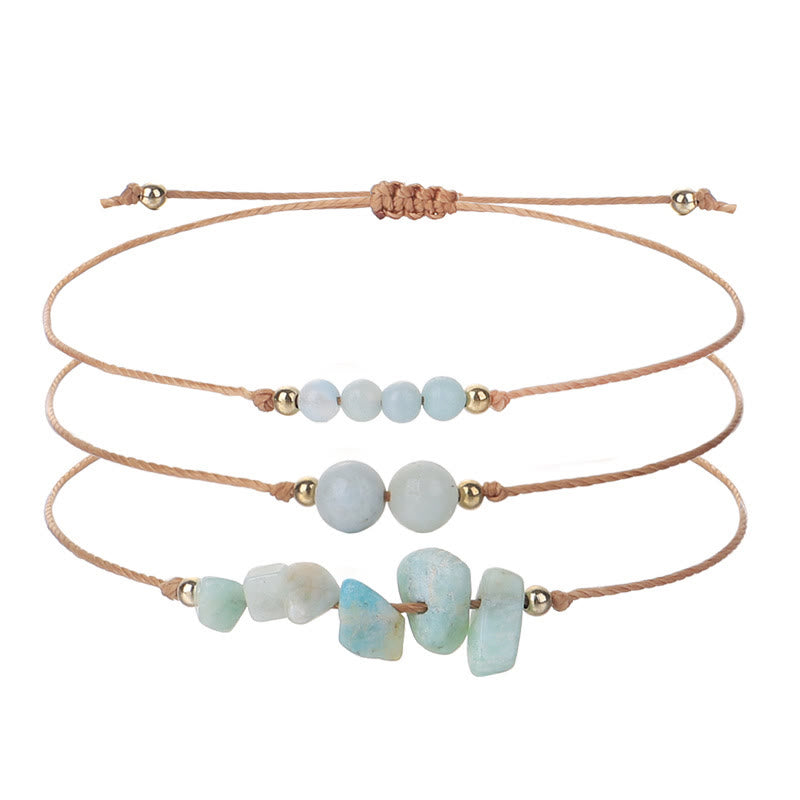 Ensemble de bracelets tressés en perles de gravier Olivenorma 