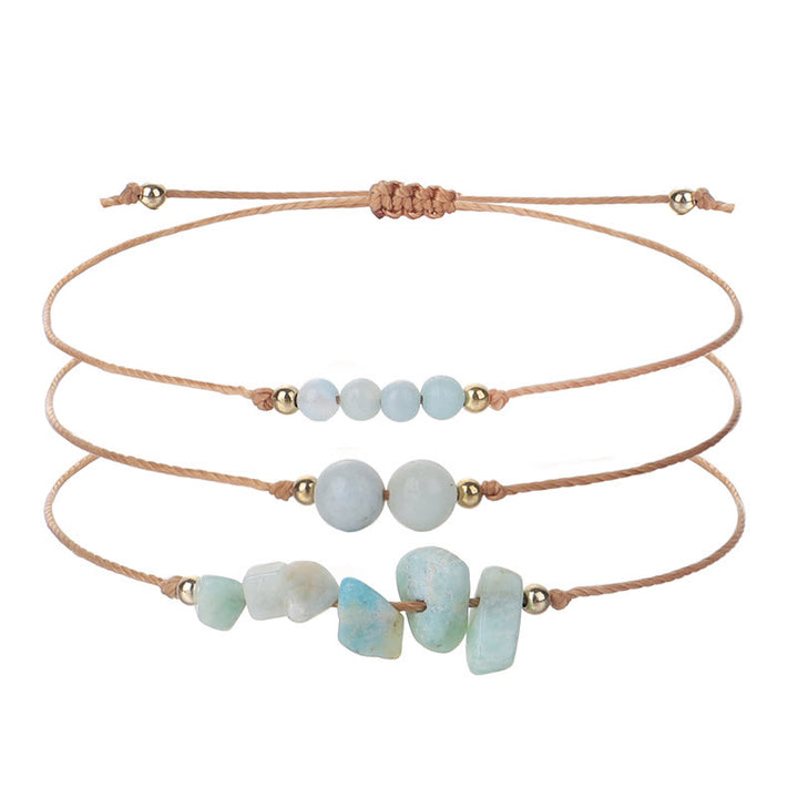 Ensemble de bracelets tressés en perles de gravier Olivenorma 