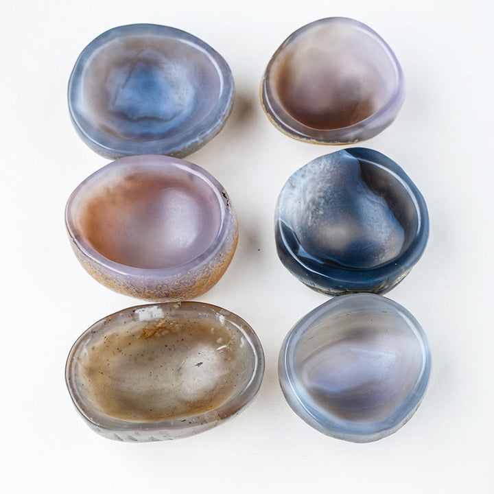 Bol en agate brésilienne naturelle Olivenorma, ornement en forme de corne d'abondance, décoration en pierres précieuses