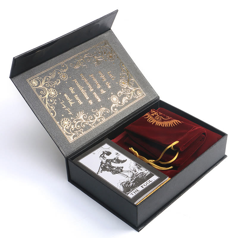 Coffret de divination en feuille d'or avec kit complet de cartes de tarot Olivenorma