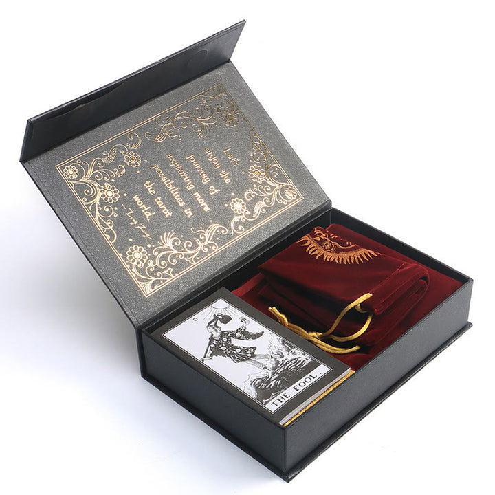Coffret de divination en feuille d'or avec kit complet de cartes de tarot Olivenorma