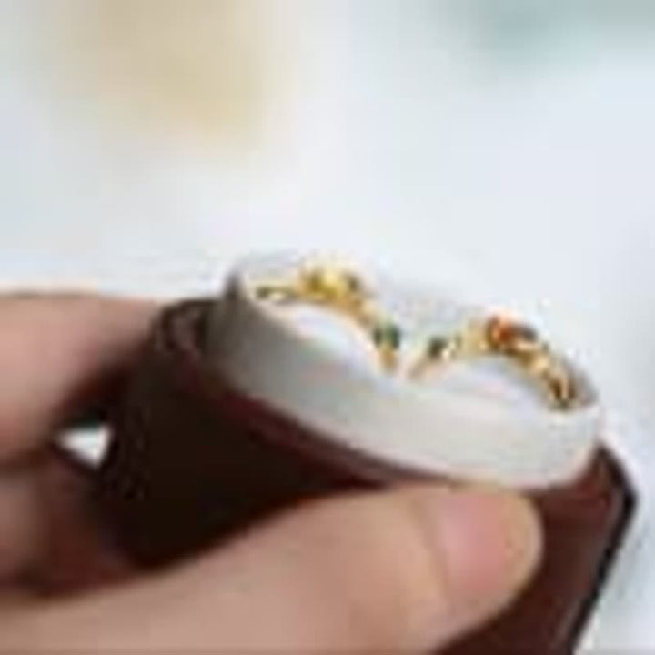 Bague rétro délicate en ambre avec pierres précieuses Olivenorma